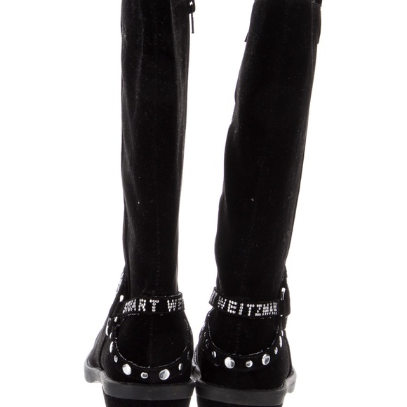 NIB Stuart Weitzman Black Suede Saloon Women's Boots - Size 5 - Picture 6 of 11